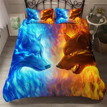 

Home Textile Bedding Set Bedclothes Double Headed Wolf 3D Duvet Cover 2/3PCS Bedclothes Bedroom Textiles
