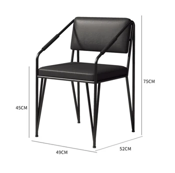 

Luxury Dining Chair Nordic Wrought Iron Negotiation Chair Simple DeskChair Home Backrest Restaurant Leisure Chair Modern