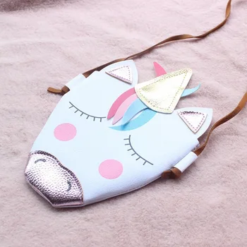 

3D Printing Schoolbags Unicorn Pattern Girls Drawstring Bag Baby Girls Cartoon Unicorn Packpack