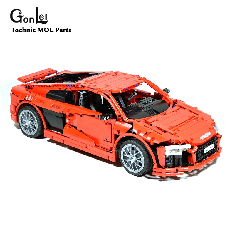 Техническая серия Audi Super Sports Car R8 Technic MOCs 4463 наборы моделей строительные блоки