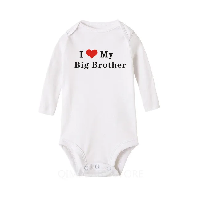 Хлопковый комбинезон для новорожденных с надписью «I Love My Big Sister Big Brother»; Забавный боди для малышей; одежда с длинными рукавами для маленьких мальчиков и девочек