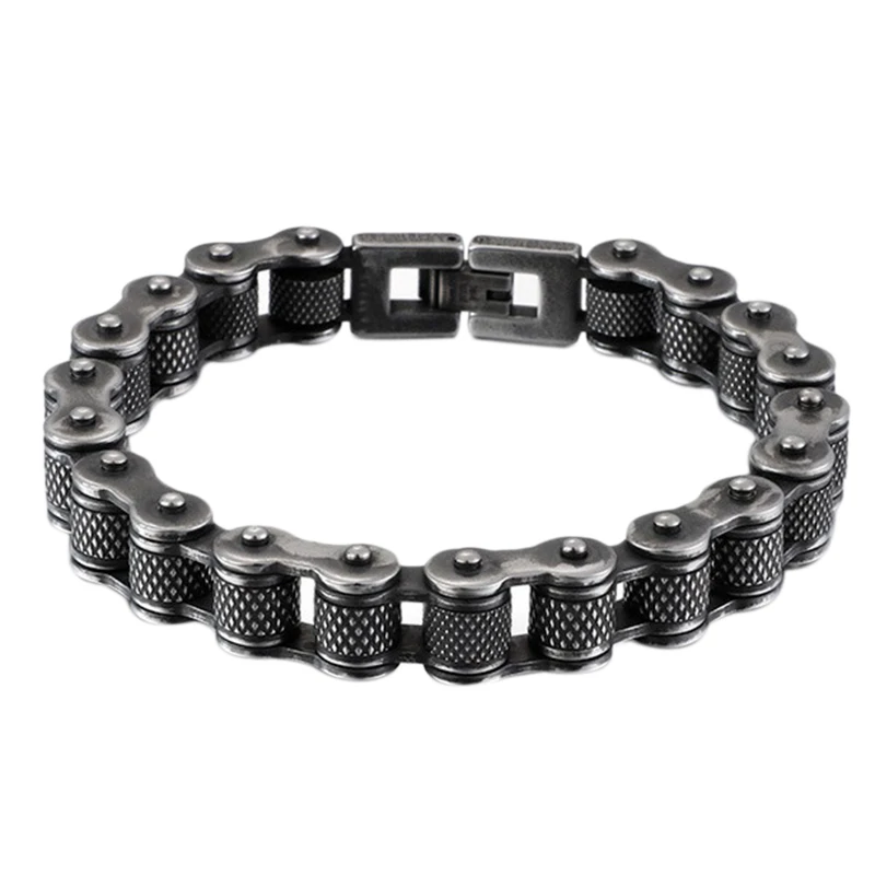 

Retro Heavy Stainless Steel Motorcycle Chain Men Bracelet Male 13MM Wide Best Friends Mens Bracelets & Bangles Hip-Hop