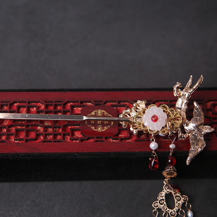 Tanie Starożytności Hanfu Kanzashi nakrycia głowy klasyczny kwiatowy frędzel step shake do włosów spinki do włosów starożytnych Handwork ozdoba do włosów Cosplay