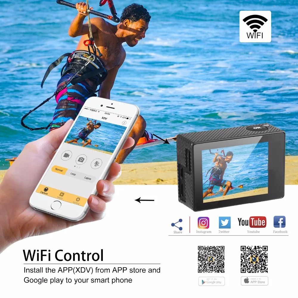 4K Wifi Экшн-камера 16MP 170D Sport DV 40M Go Водонепроницаемая профессиональная камера для экстремальных видов спорта, видео, велосипедная камера на шлем, Автомобильная камера Dvr