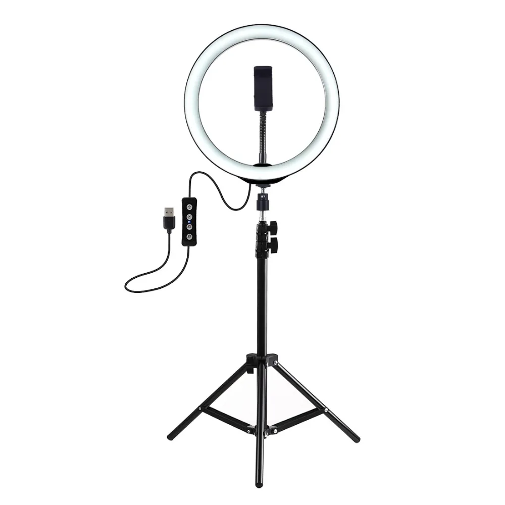 

PULUZ PKT3035 10 Inch USB Video Ring Light 110cm Light Stand Dual Phone Clip for Tik Tok Youtube Live Streaming Photo Studio Kit