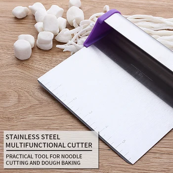 

Bowl Scraper Stainless Steel Dough Pastry Chopper with Measuring Scale