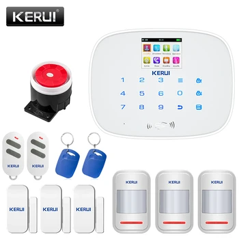 

KERUI Home Alarm System W193 TFT Color Screen Touch Button GSM WIFI Support 3G Network Operation Voice Prompt Alarm System