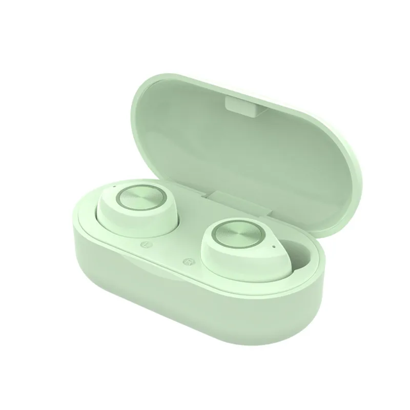 TWS TW60 розовые милые Bluetooth 5,0 светящиеся наушники бинауральные Беспроводные наушники с сенсорным управлением Hifi стерео наушники с шумоподавлением - Цвет: green