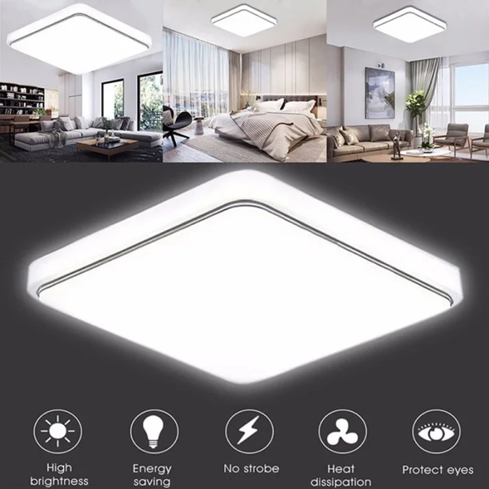 Светодиодный потолочный светильник, квадратная лампа, современный дизайн для спальни, кухни, гостиной, Потолочная люстра NE