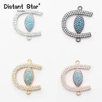

DIY Fashion Women's Necklace Bracelet Earrings Jewelry Found Accessories Micro Pave CZ Flower Connector Charm Supplies