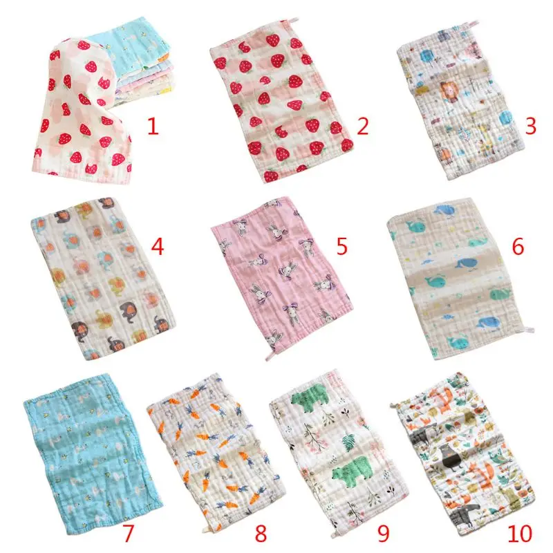 

5 Pcs/pack Baby Cotton Towel Gauze Newborn Infant Cartoon Bibs Handkerchief Face Bathing Washcloth