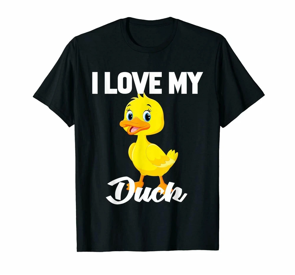 I Love My Duck милый утенок черная футболка S 3XL оптовая продажа футболка|Футболки| |