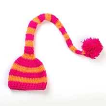 1 шт., Рождественская Детская вязаная шапка с длинным хвостом, реквизит для фотосессии новорожденных, Санта Клаус, вязаные помпоны, детские шапки, реквизит для фотосессии