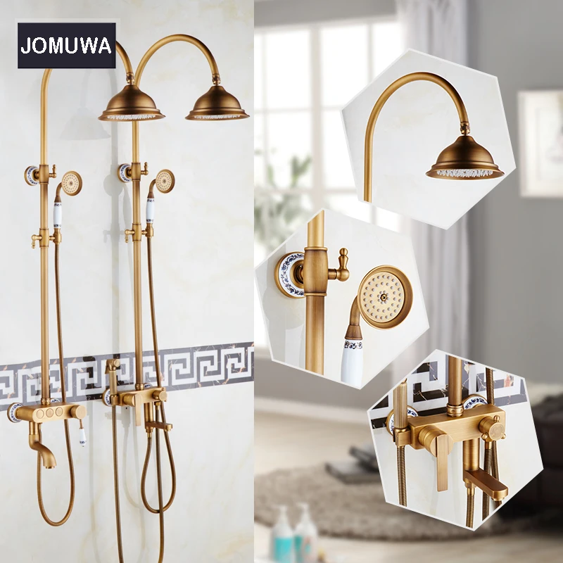 Nieuwe Badkamer Douche Kraan 8 "Antiek Messing Passen Hoogte Handdouche