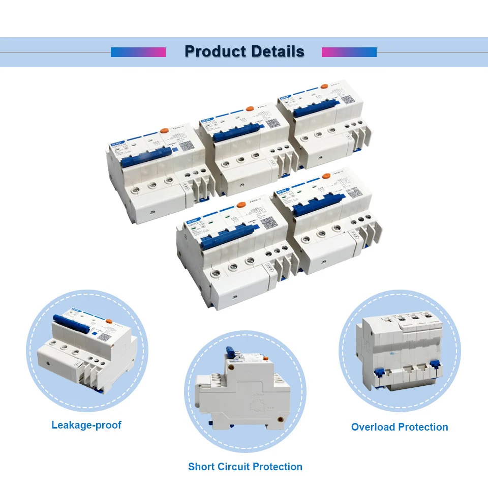 DZ47LE-32 3P Short Circuit Protection Circuit Breaker Residual Current Operated Circuit Breakers Integral Overcurrent Protection