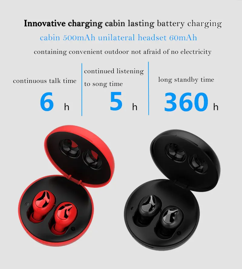 Wireless Sports Bluetooth Earphone 5.0 Tws Stereo Mini Binaural Magnetic Attraction Earphones with Charging Bin for Xiaomi