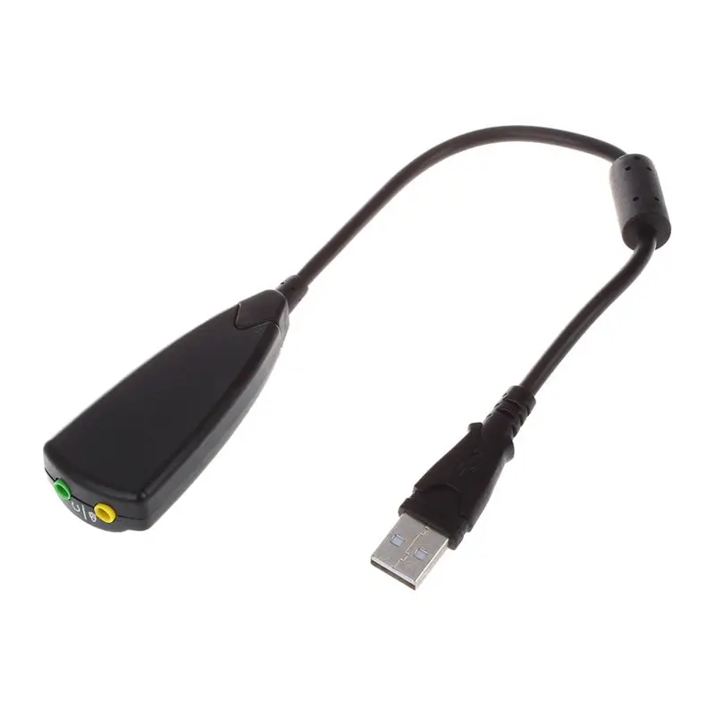 Мини USB 2,0 12 Мбит/с 3D Virtuel Externe 7,1 Canaux V2 Аудио Адаптер для сына черный