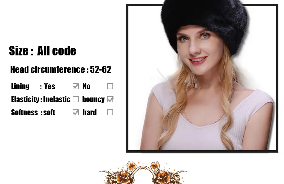 JINBAOSEN Russische winter und luxus mode schwarz dicke warme hohe qualität hut Weihnachten pelz hut frauen pelzmütze volle wild