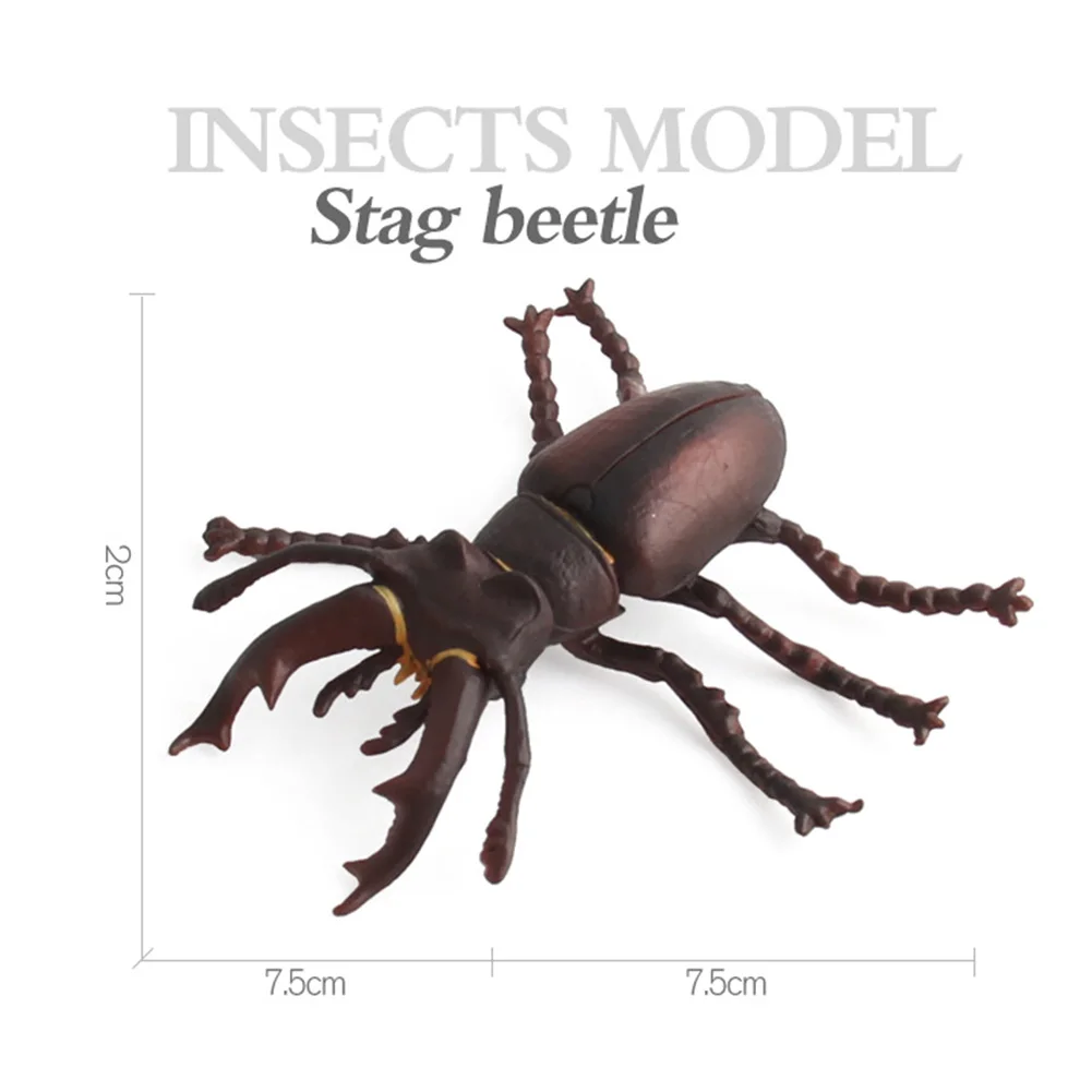 Моделирование ПВХ насекомое Жук фигурка животного модель обучающая детская игрушка для ролевых игр раннего образования Когнитивная Игра Пластиковые игрушки подарки
