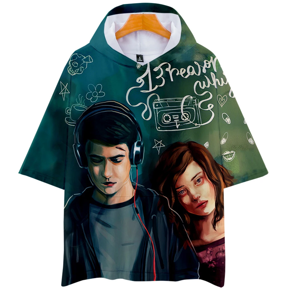 

Printed 13 Reasons Why T-Shirt Hoodies Women/Men short Sleeve Hooded Sweatshirts 2019 Hot Sale Casual Trendy Streetwear T Shirt