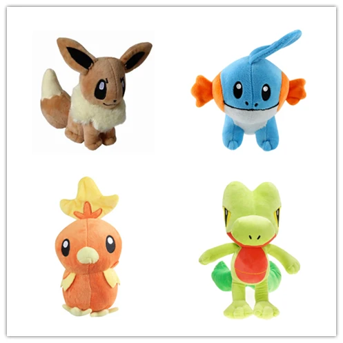 4 шт./компл. аниме Eevee Mudkip Torchic Treecko плюшевые куклы, чучела животных фигурки