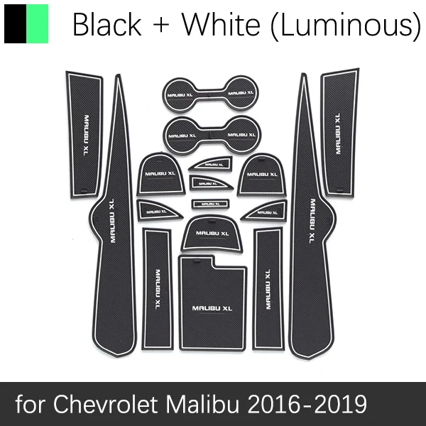 Анти-скольжения двери резиновые чашки подушки для Chevrolet Malibu~ 9th Gen MK9 красный паз коврики аксессуары для автомобильного интерьера - Название цвета: White Luminous