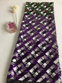 

Latest Lace Fabric 2020 Beautiful Sequins Tulle Lace Fabric High Quality African Cheap Women Lace fFabric For Nigerian T31051