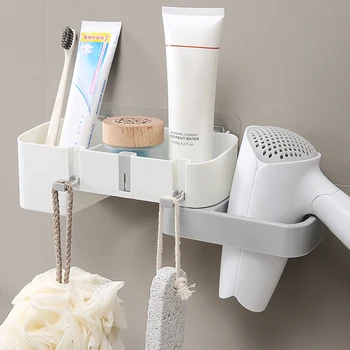 

'The Best' Punch-free Hair Dryer Storage Rack Holder Multifunctional Bathroom Storage Shelf Organizer 889