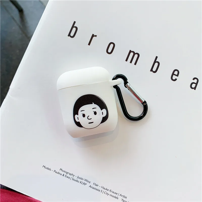 Милые пары изображения для Apple Airpods крышка мультфильм силиконовый Bluetooth наушники чехол s Для Air pods 2 1 гарнитура зарядный чехол сумка - Цвет: Girl