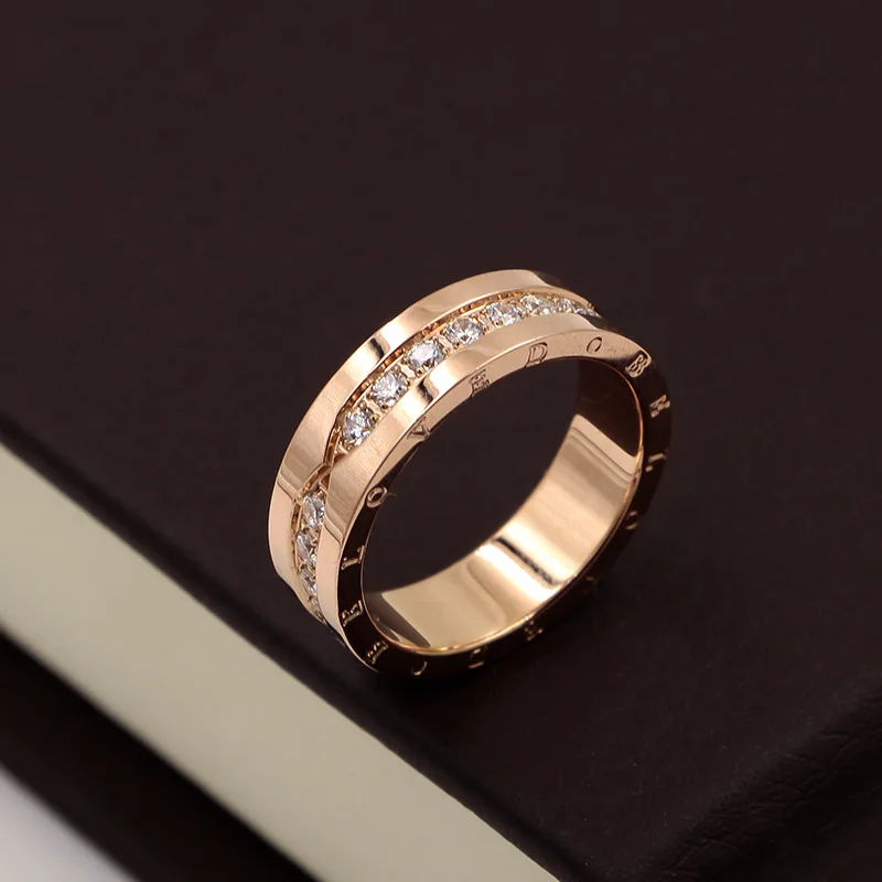Роскошное высококачественное Брендовое модное кольцо из розового золота с