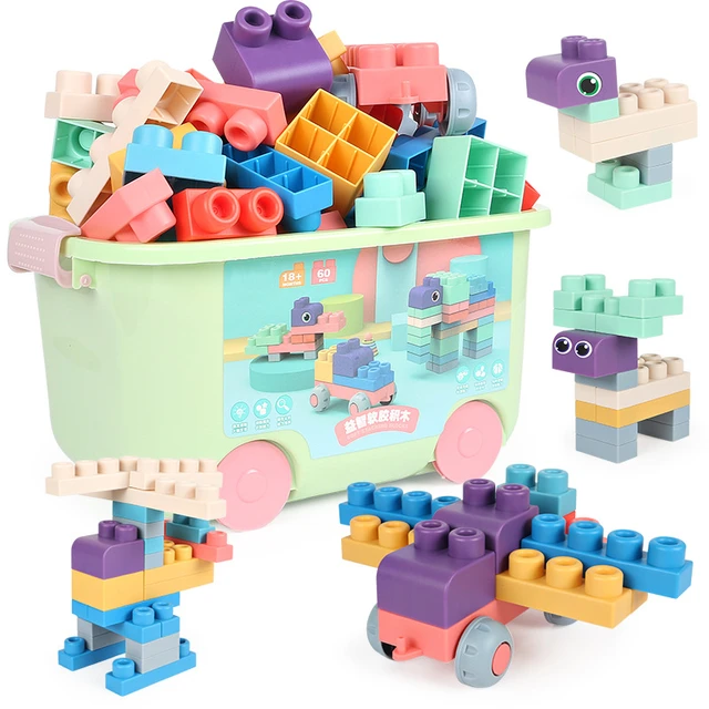 Blocs de construction - Blocs de construction pour enfant en silicone -  jouet éducatif et créatif