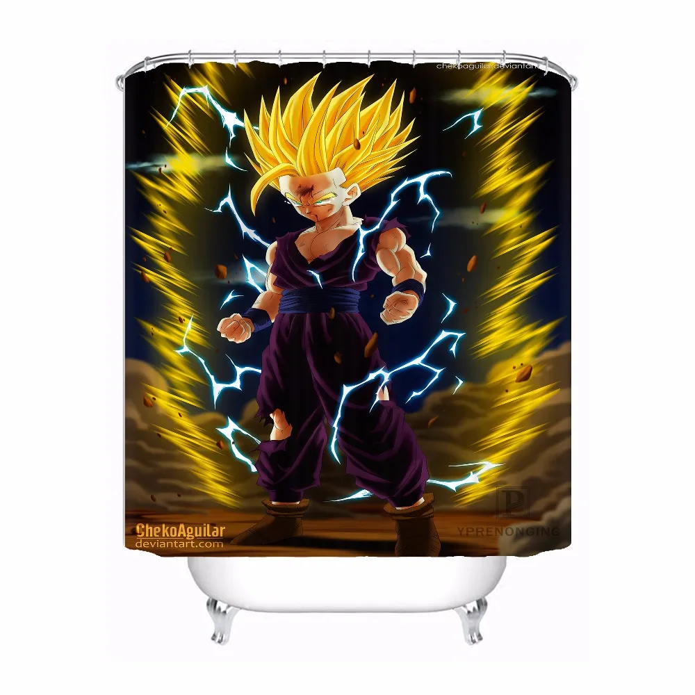 Индивидуализированный Жемчуг дракона Goku Душ Ванна занавес для ванной комнаты Mildewproof водонепроницаемый полиэстер различных размеров#0421-21-52