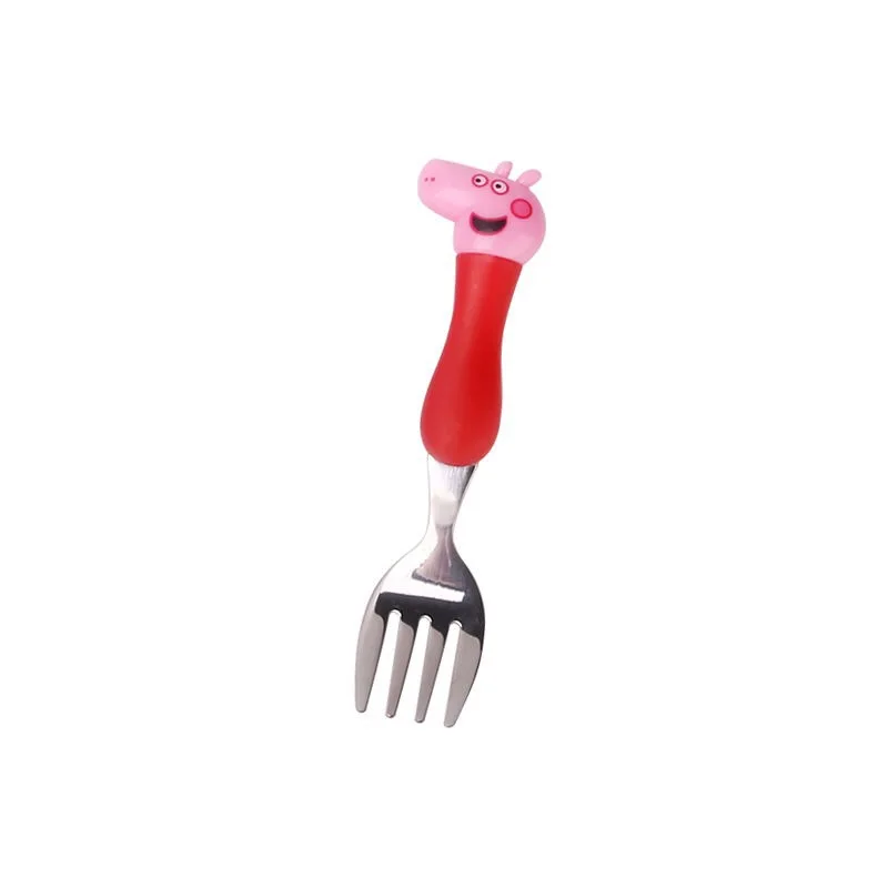 Peppa Pig игрушечная посуда ложка гоночная вилка ложка для супа металлический набор обеденный Ланч Джордж фигурки аниме фигурки игрушки для детей