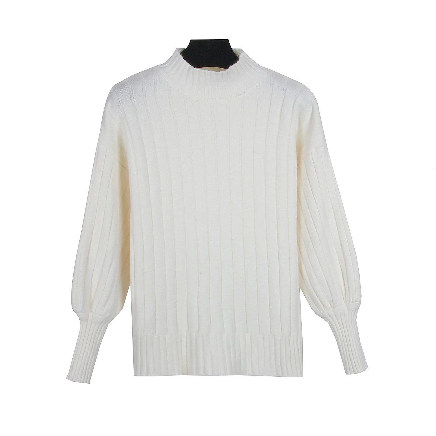 Autumn Winter Yellow Sweater Off Women Turtleneck Thick Lantern Sleeve Pull Oversize Femme Pullover Casual Solid Sweaters