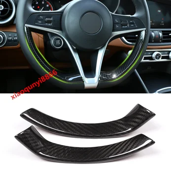 

For Alfa Romeo Giulia 2017-2018 Real Carbon Fiber Steering Wheel Decorative Trim Car modification Car accessories high quality