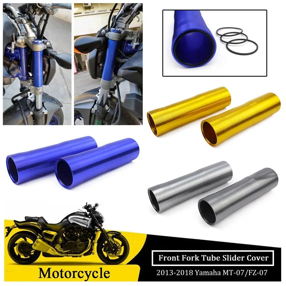 Передняя вилка для мотоцикла CNC задняя крышка ползунка 2014 2015 2016 2017 Yamaha MT FZ 07 MT07 FZ07