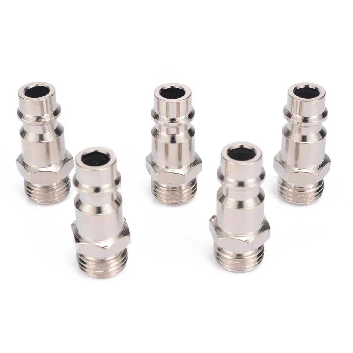 5pcs Copper Iron Euro Air Line Hose Fitting 1/4" BSP Male Quick Release Air Compressor Connector 33x11mm