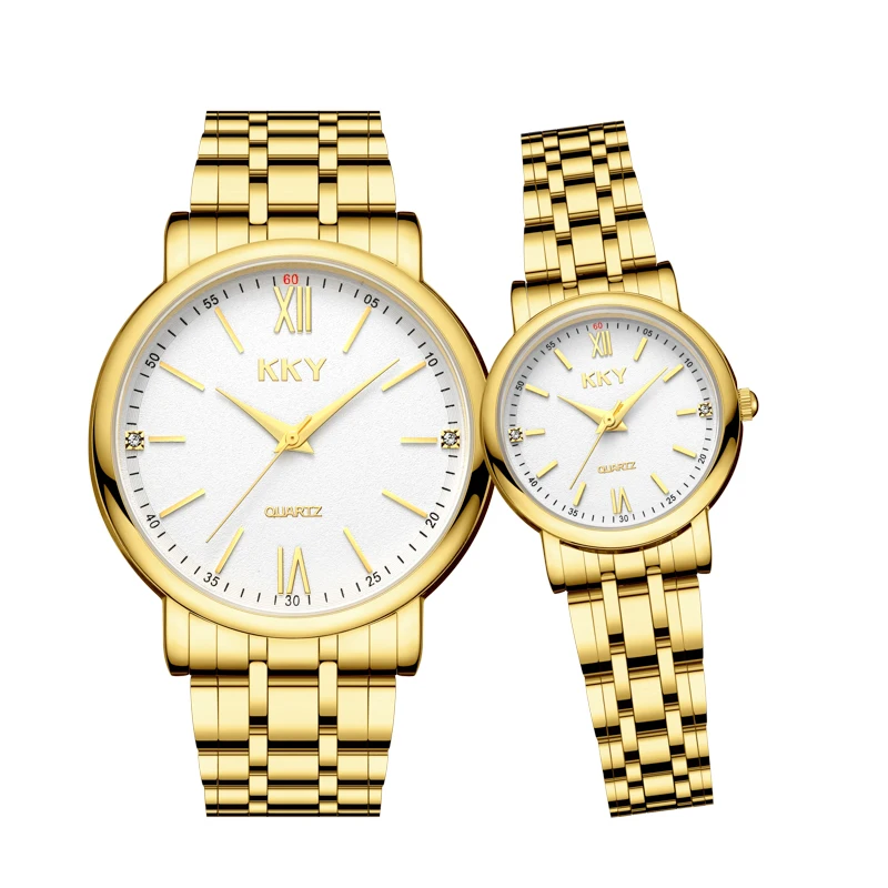 KKY New Brand Creative Golden Briquette Design Quartz Men Women Watches Relogio Masculino Luxury Wrist Watches Female Male Clock 