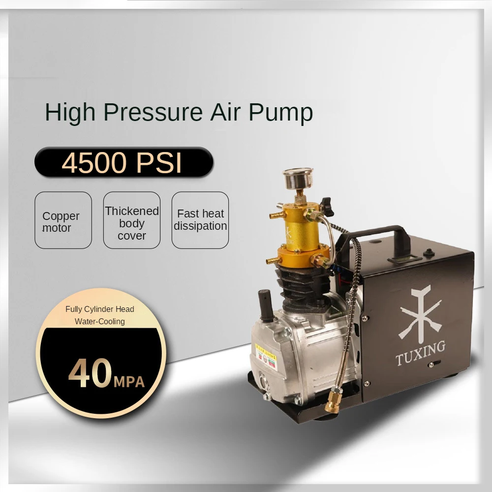 Pompa Ad Aria Ad Alta Pressione 30Mpa Compressore D'Aria Ad Alta Pressione 220V/110V Tutto Il Motore In Rame Pompa Ad Aria Raffreddata Ad Acqua 4500Ps