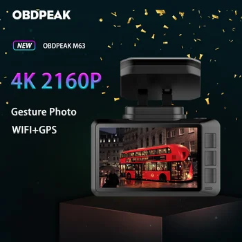 

OBEPEAK Dash DVR Camera 4K Built in GPS Speed Coordinates Wifi G-sensor 24H Park Dual Lens Car Video Cam Recorder Night Vision