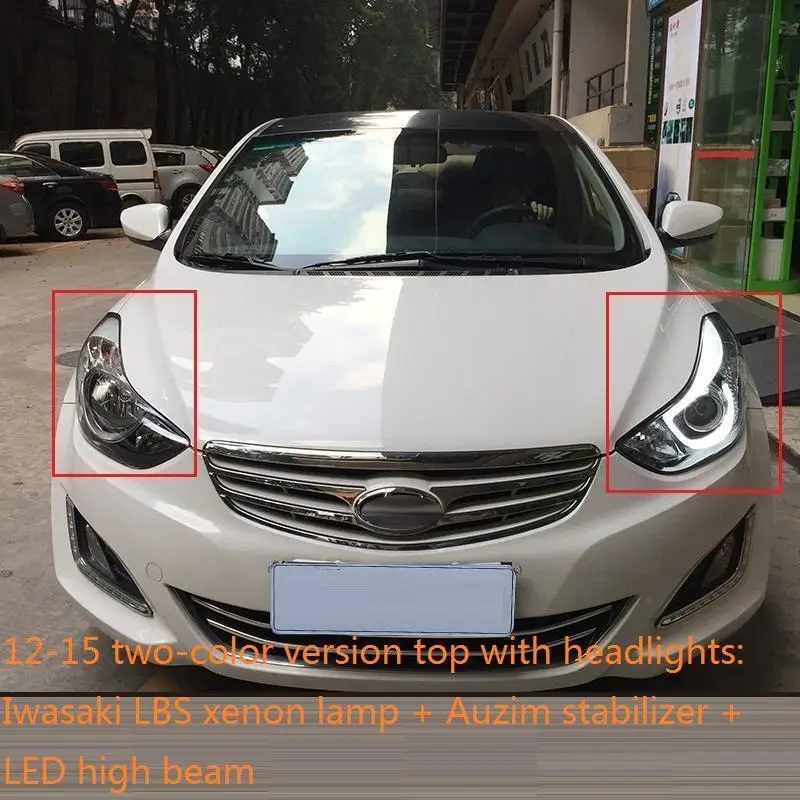 Автомобильные Внешние Luces Neblineros Para Автомобильные светодиодные Drl фары Задние Автомобильные фары в сборе 12 13 14 15 для hyundai Elantra - Цвет: MODEL B