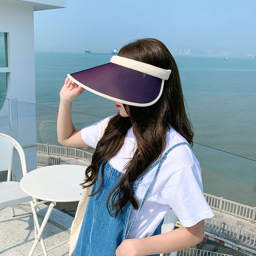 Women color-changing anti-ultraviolet summer sun hat all-match female summer sunscreen light cover face empty top hat sun hat sun protection hat empty top hat