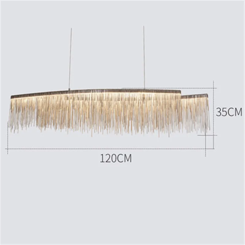120cm Silver Modern Aluminum LED Pendant Lights Lighting Indoor Decor Pendant Lamp Dining Living Room Bedroom Kitchen Fixtures Hanging Lamp - Цвет корпуса: 120cm Silver