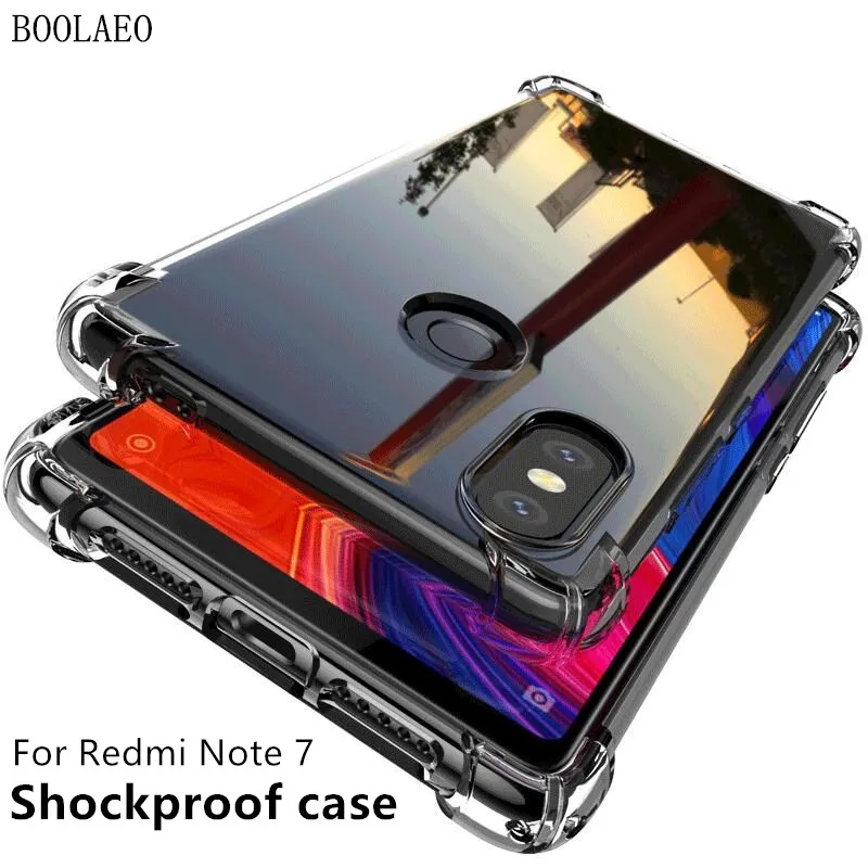 Для Xiao mi Red Note 7a 8 чехол Силиконовый Мягкий противоударный Красный 7 Pro прозрачный