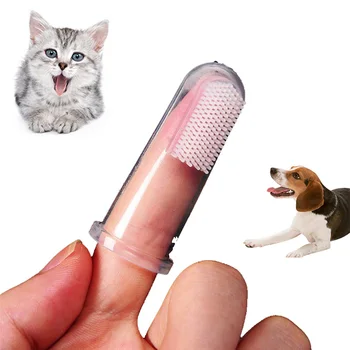 

New Hot Selling Super Soft Pet Finger Toothbrush Teddy Dog Brush Bad Breath Tartar Teeth Tool Dog Cat Cleaning Supplies -5.5 cm