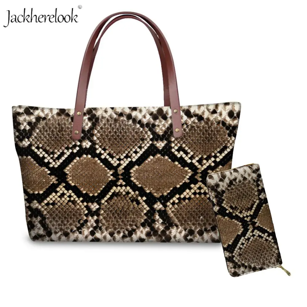 Jackherelook 2 шт питон/сумка через плечо с леопардовым принтом и кошельком кожа животных/мех печать ручная сумка для женский кожаный кошелёк женская сумка для монет