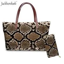 Jackherelook 2 шт питон/сумка через плечо с леопардовым принтом и кошельком кожа животных/мех печать ручная сумка для женский кожаный кошелёк женская сумка для монет