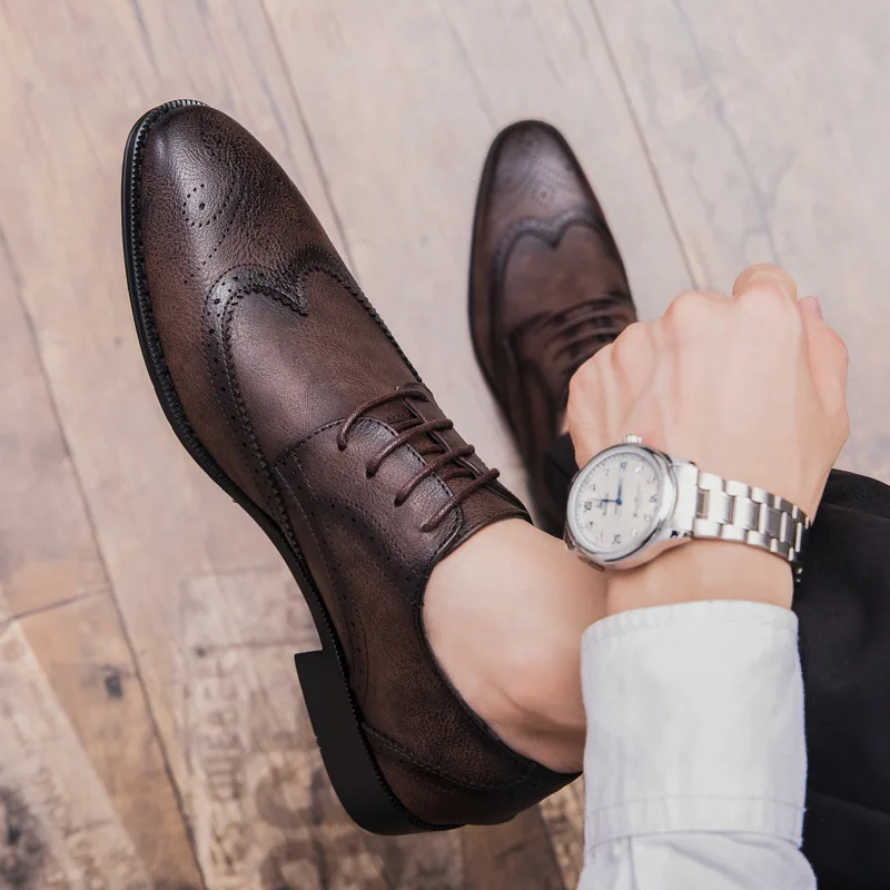 Merkmak/большие размеры; Мужская обувь с острым носком; модная официальная Обувь На Шнуровке; деловая кожаная обувь; Мужская офисная обувь в британском стиле
