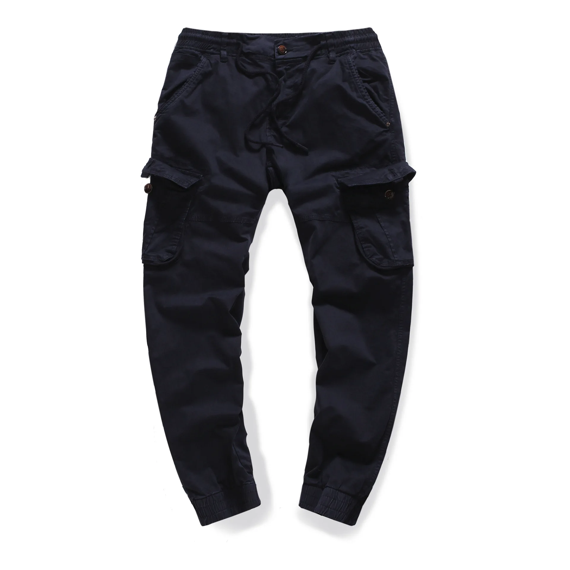 

2019 Autumn And Winter New Style Hot Selling Europe And America Men's Solid Color Large Size Beam Leg Multi-pockets Workwear Cas