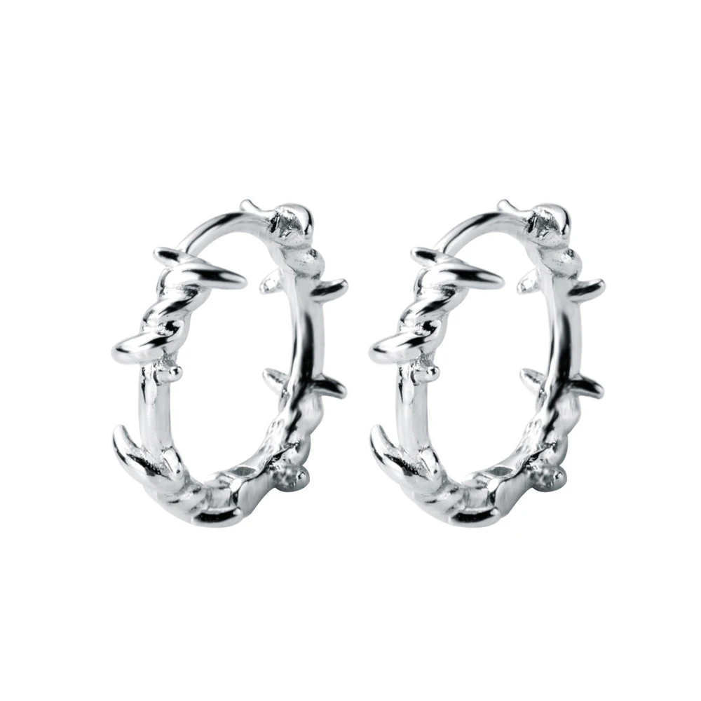 Silver Trusta, 925 пробы, серебряные серьги-кольца, колючая проволока, серьги-манжеты, клипсы, S925, серьги, подарок для женщин, девушек, подростков, ювелирное изделие, DS1410 - Окраска металла: Silver